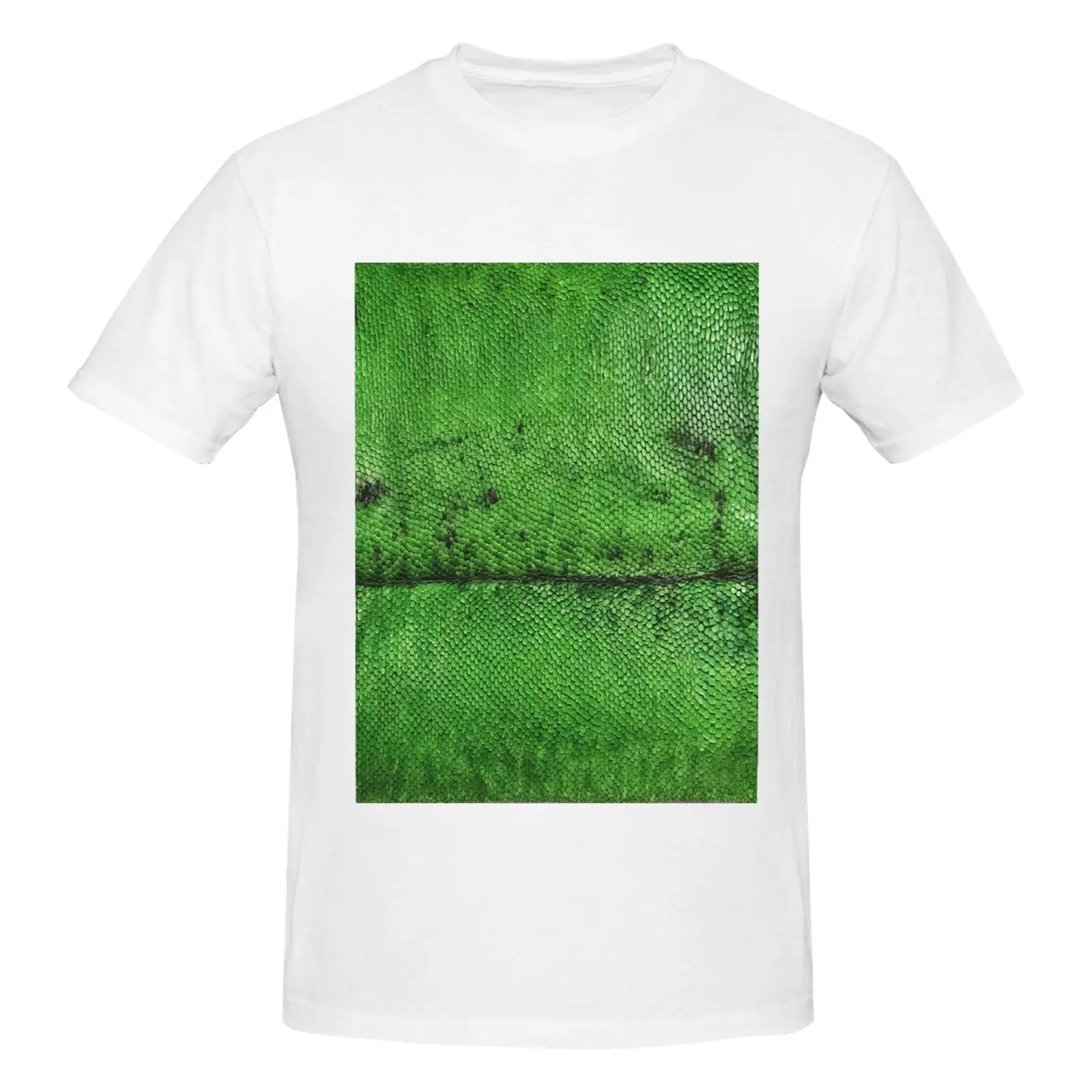 

Men's Cotton T-Shirt Soft Crew Neck Tee Green Snakeskin Breathable Casual Shirt Round Neck Top Everyday Wear Graphic TShirts