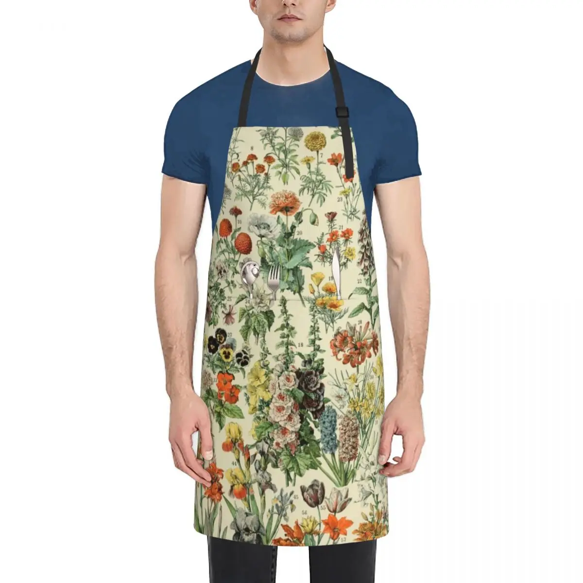 

Adolphe Millot Fleurs Vintage Flowers Apron beauty master useful gadgets for home For Hairdresser Apron