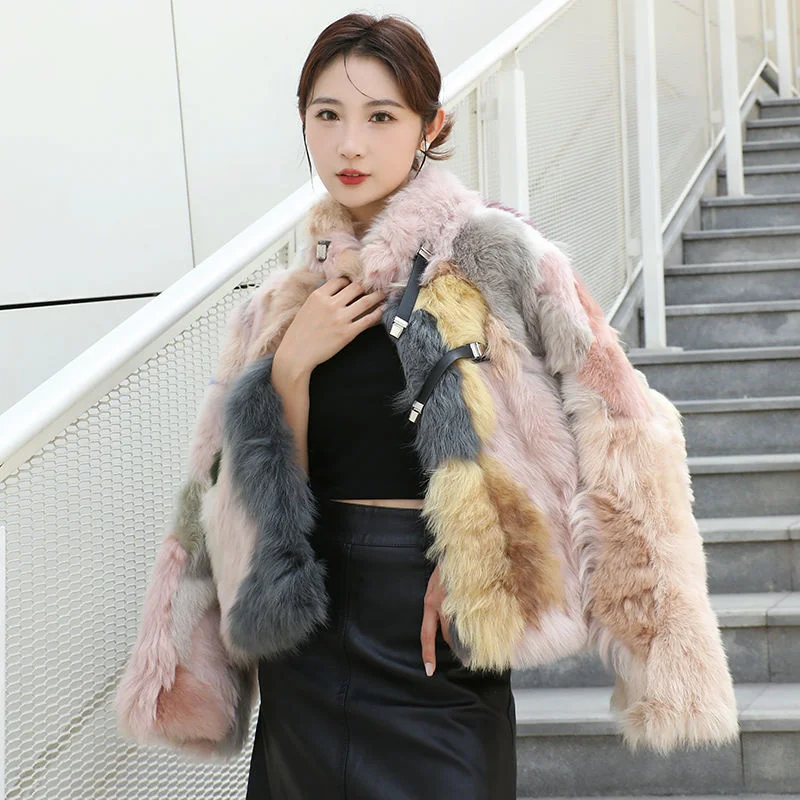 Women's Fur Coat 2024 Autumn/Winter New Female Short Loose Stand Up Collar Fur Integrated Fur Overcoat Korean Casual Fashion Top