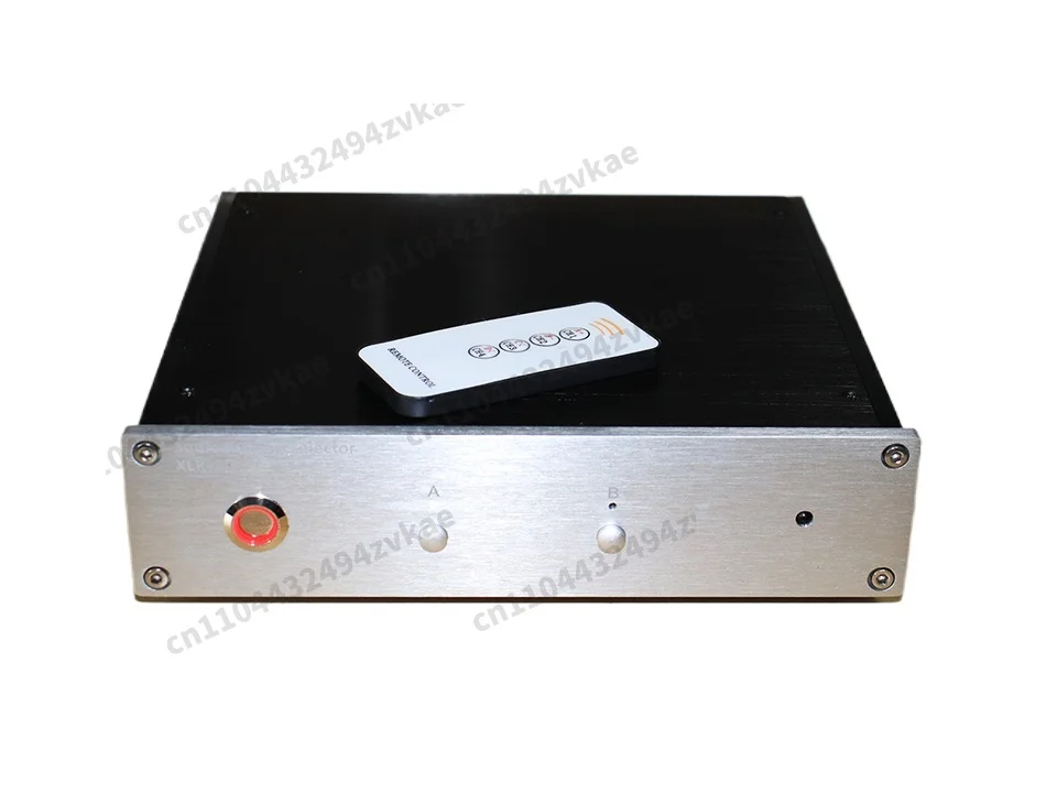 HIFI audio switch, two channel XLR balanced audio signal selector, power amplifier speaker, with remote control, 2 in and 1 out