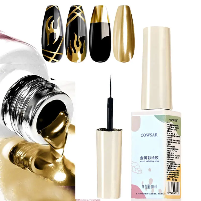 5/7/8 ml Super-Bright Metallic Painting Liner Gel Polish Silber/Gold/Rose Mirror Gel Nagellack Semi Permanent UV Nail Art Verni