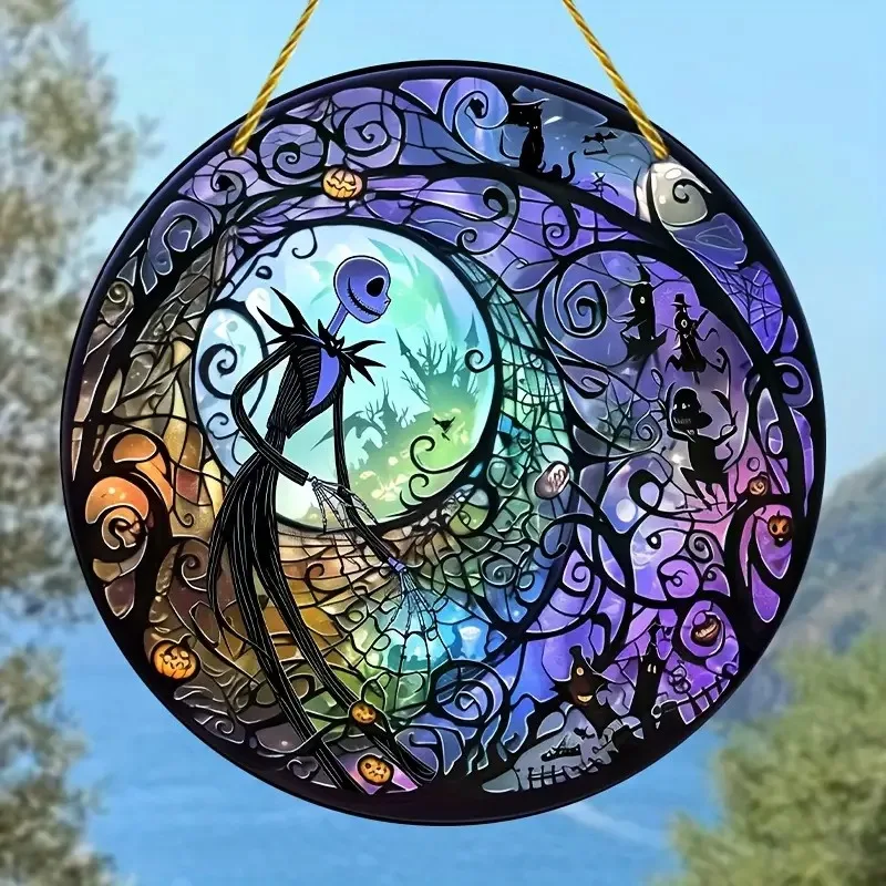 DSN The Nightmare Before Christmas Jack Skellington Sun Catcher Creativity 2D Flat Acrylic Hanging Sign for Home Garden Wall Toy