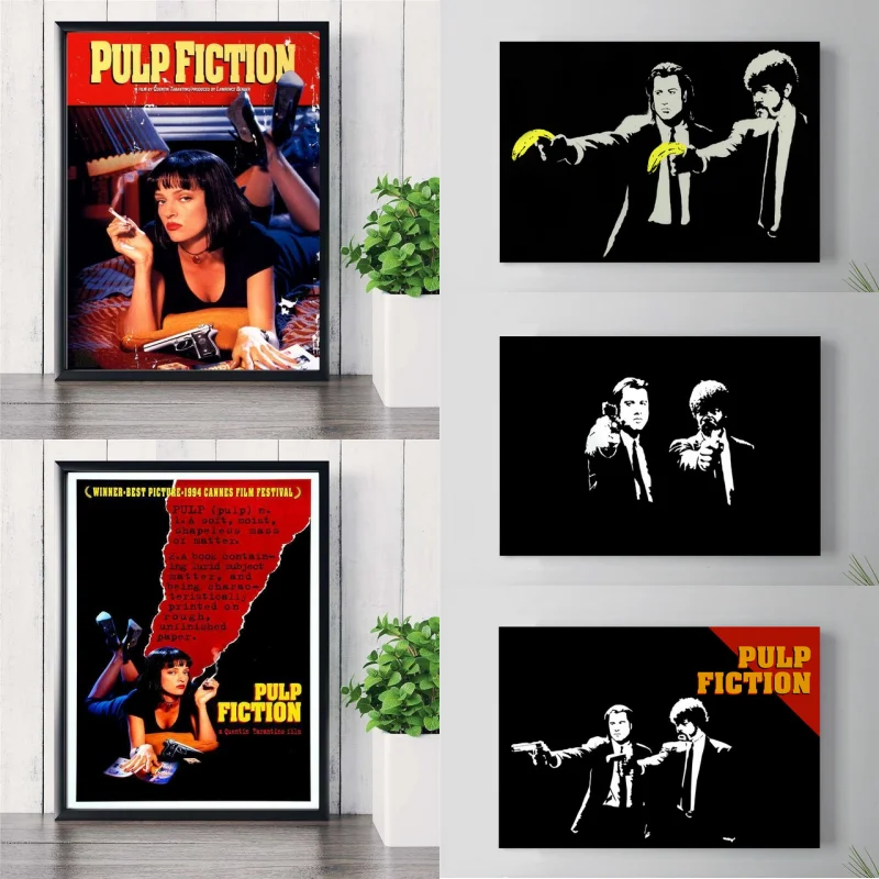 

Pulp Fiction Vintage Movie Wall Print Art Canvas Poster for Living Room Decoration Home Wall Decor Picture