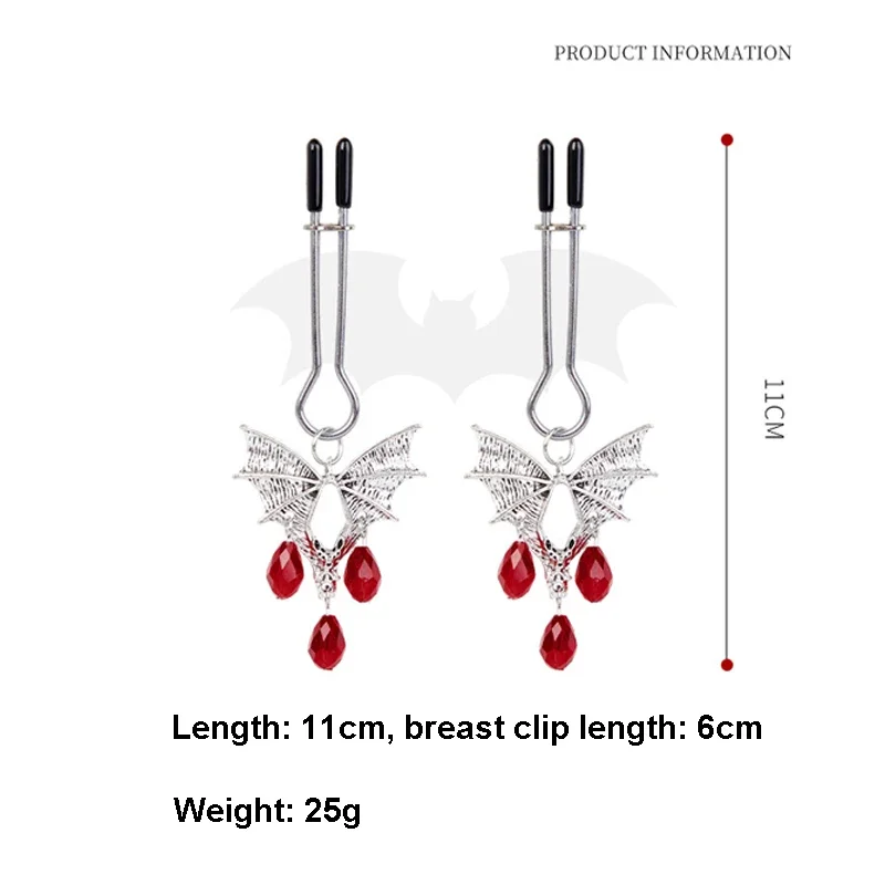 1 Pairs Metal Bondage Nipple Clamps With Red Jewelry Breast Clips Slave BDSM Sex Toys For Woman Adult Games Flirtng Toy Sex Shop