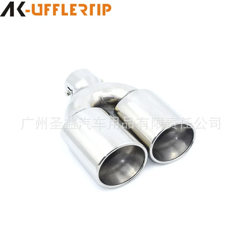 مناسبة لأنبوب العادم العام للحلق ذو الذيل 304 غطاء عادم من الفولاذ المقاوم للصدأ أنبوب عادم حدق ذيل واحد إلى اثنين