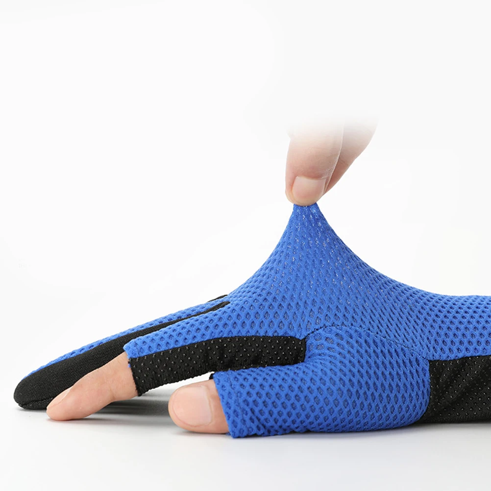 

1Pair Anti-Wear Breathable Outdoor Sports Finger Cut Gloves Sun Protection Cycling Fishing Riding Fitness Blue