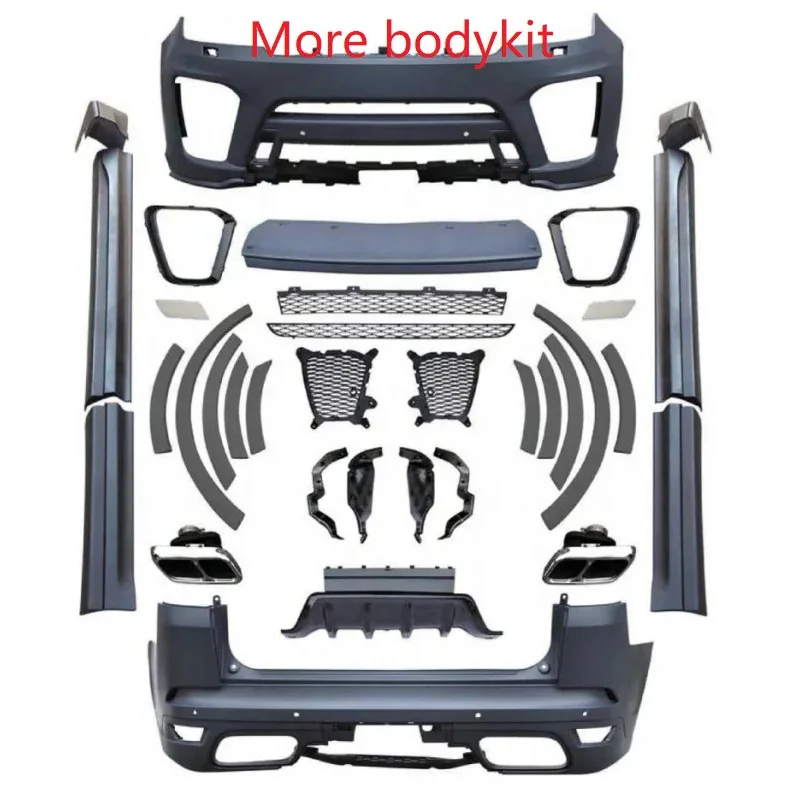 طقم الجسم سوي لسيارة لاند رينج روفر سبورت L320 تجميل (2005-2013) المصد الأمامي والخلفي مع المصباح الأمامي #6