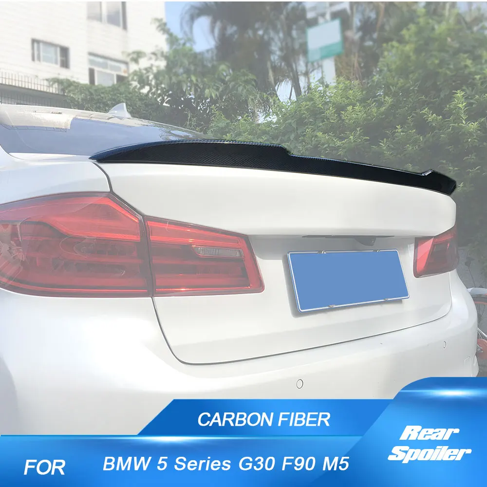 

Carbon Fiber Car Rear Spoiler For BMW 5 Series G30 F90 M5 2017-2022 Rear Trunk Boot Lip Spoiler Wing