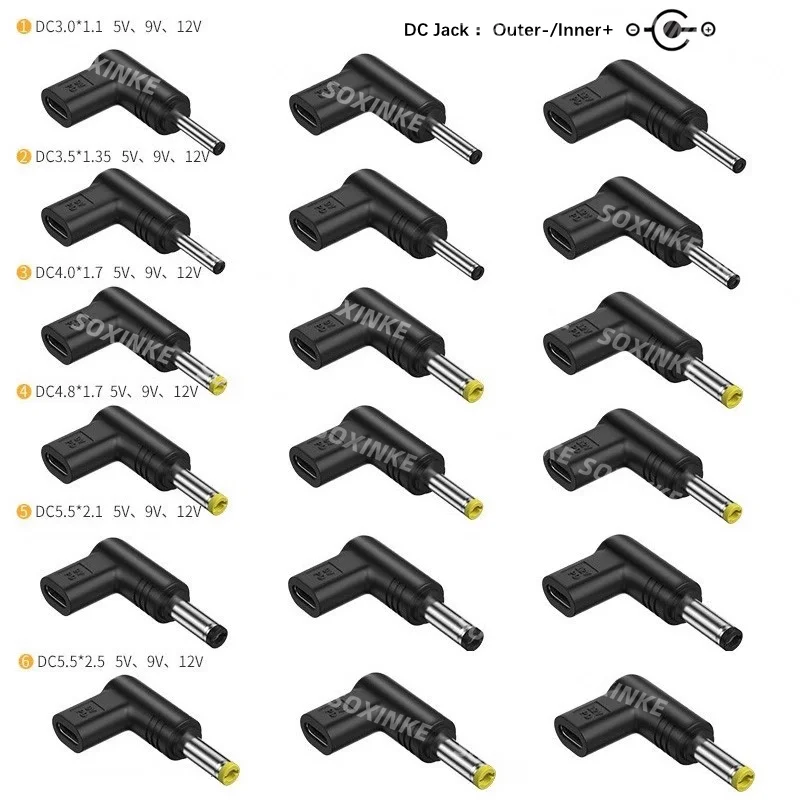 USB C PD Để DC Cổng Kết Nối Đa Năng 5V 9V 12V Loại C Đến DC Jack Cắm sạc Adapter Chuyển Đổi Router Máy Tính Bảng Mini Fan
