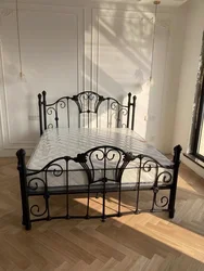 Bedroom furniture modern simple high-grade European iron frame white  bed