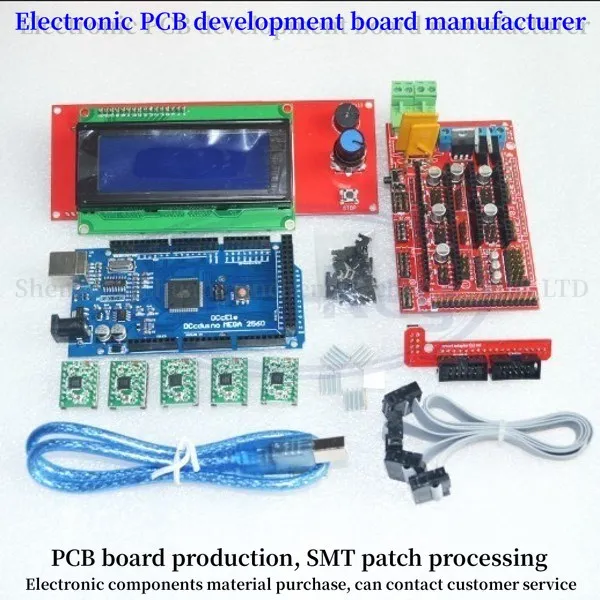 

1pcs Mega 2560 R3 + 1pcs RAMPS 1.4 Controller + 5pcs A4988 Stepper Driver Module /RAMPS 1.4 2004 LCD control for 3D Printer kit