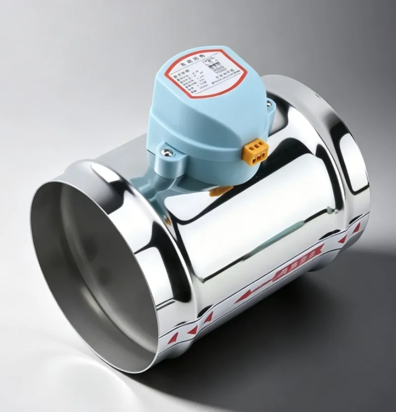 220V 4-6 Inch Stainless Steel Motorized Air Damper, 1Nm Actuator for Ventilation 100-150mm Duct