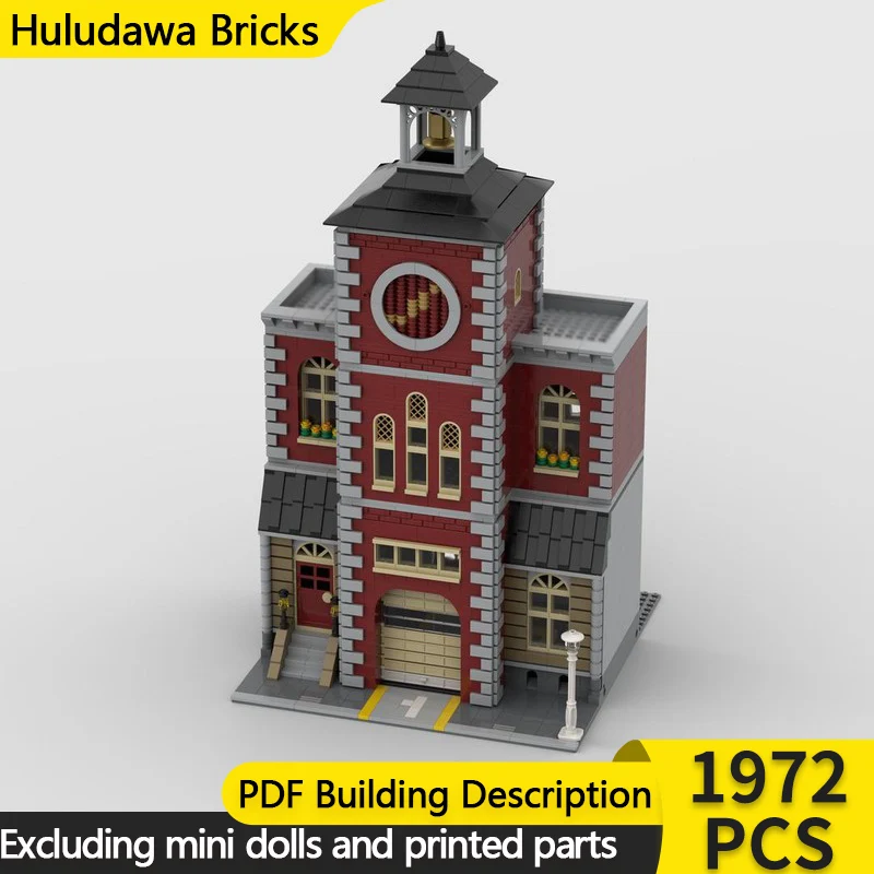 

Модель City Street View MOC, строительные кирпичи, центр пожарной станции, модульная технология, детские праздничные подарки, сборные игрушки, костюм