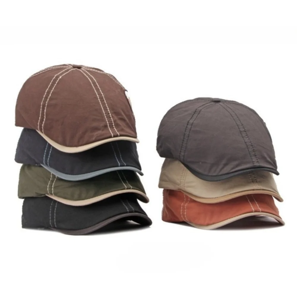 Retro Patchwork Newsboy Flat Cap Adjustable Cotton Beret Cap Breathable Summer Sun Hat for Men Women