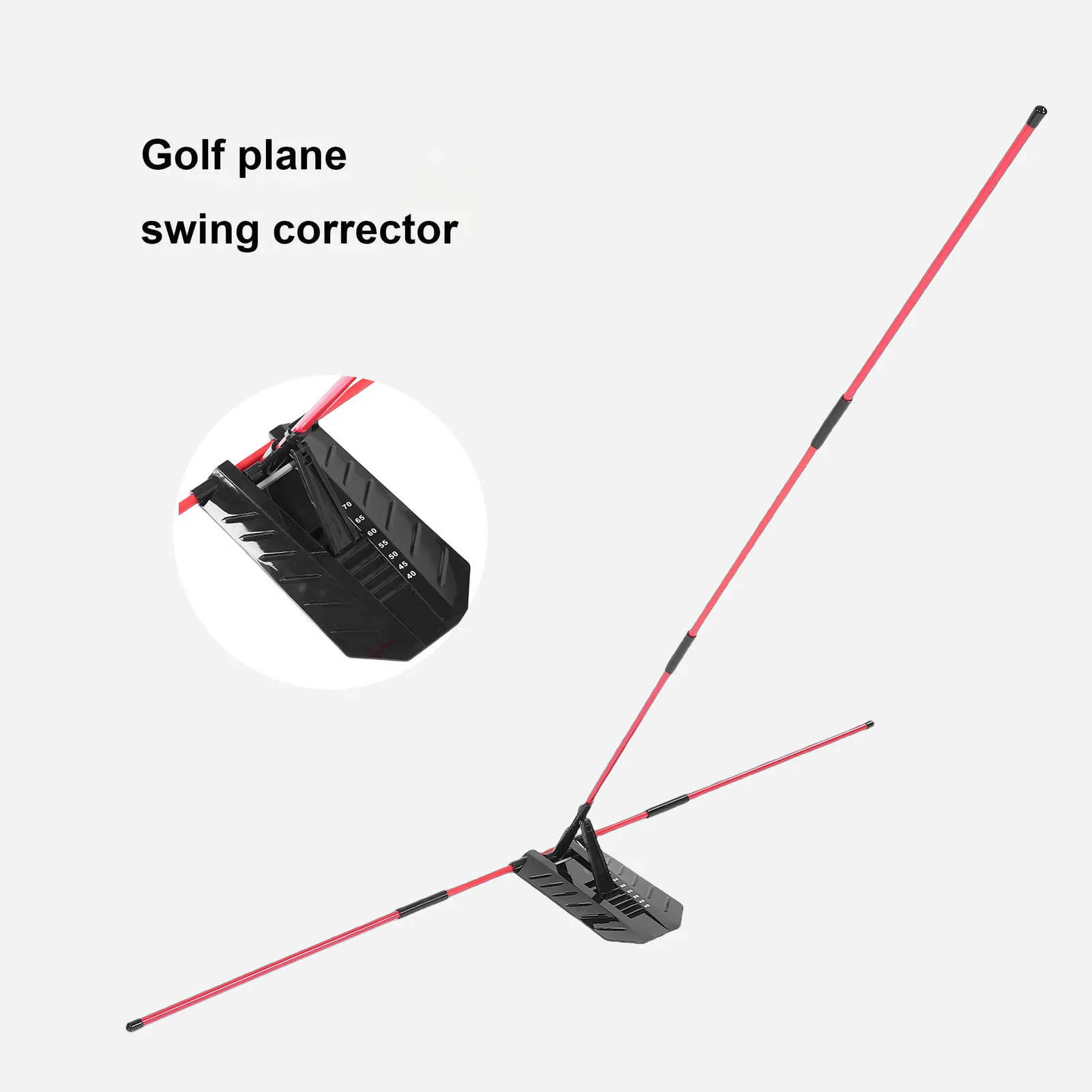 Golf Alignment Stick Holder With Angle Plate Adjustable 40-70 Degree Fiberglass Golf Swing Training Aid Aiming Stick