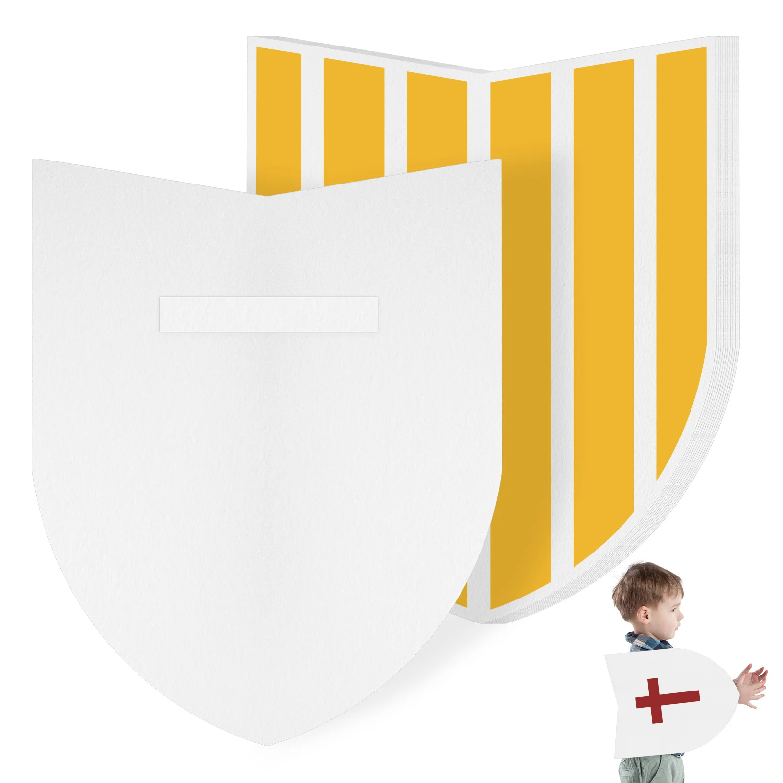 

1 Set Of Diy Blank For Kids, Unfinished Paper Shield Craft, Medieval Party Decoration, Cardboard Shields For Boys Girls, Play