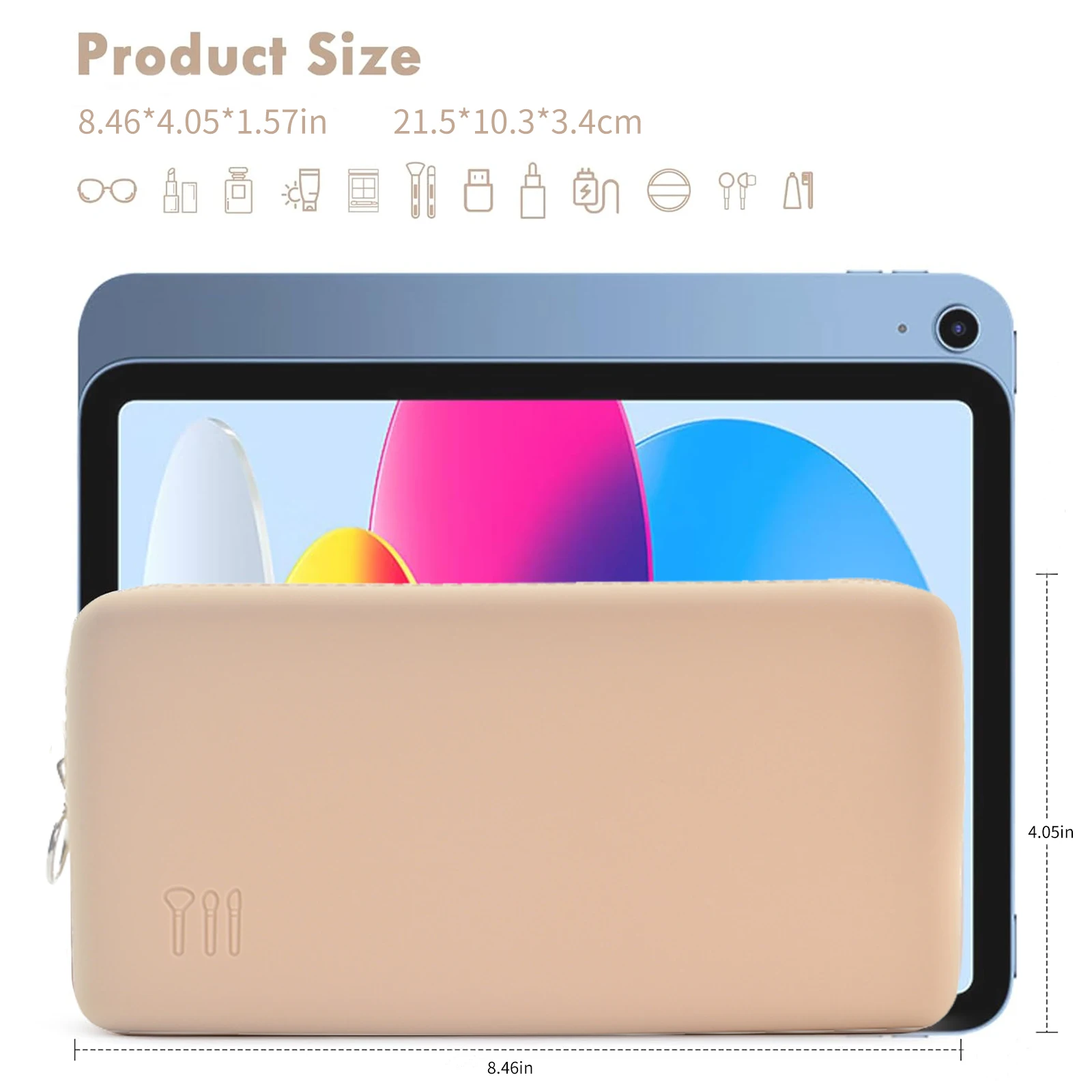 حامل فرشاة مكياج للسفر، حقيبة فرشاة مكياج من السيليكون مع سحاب إغلاق، صندوق تخزين فرشاة المكياج، حقيبة مكياج قابلة للغسل مناسبة f #3