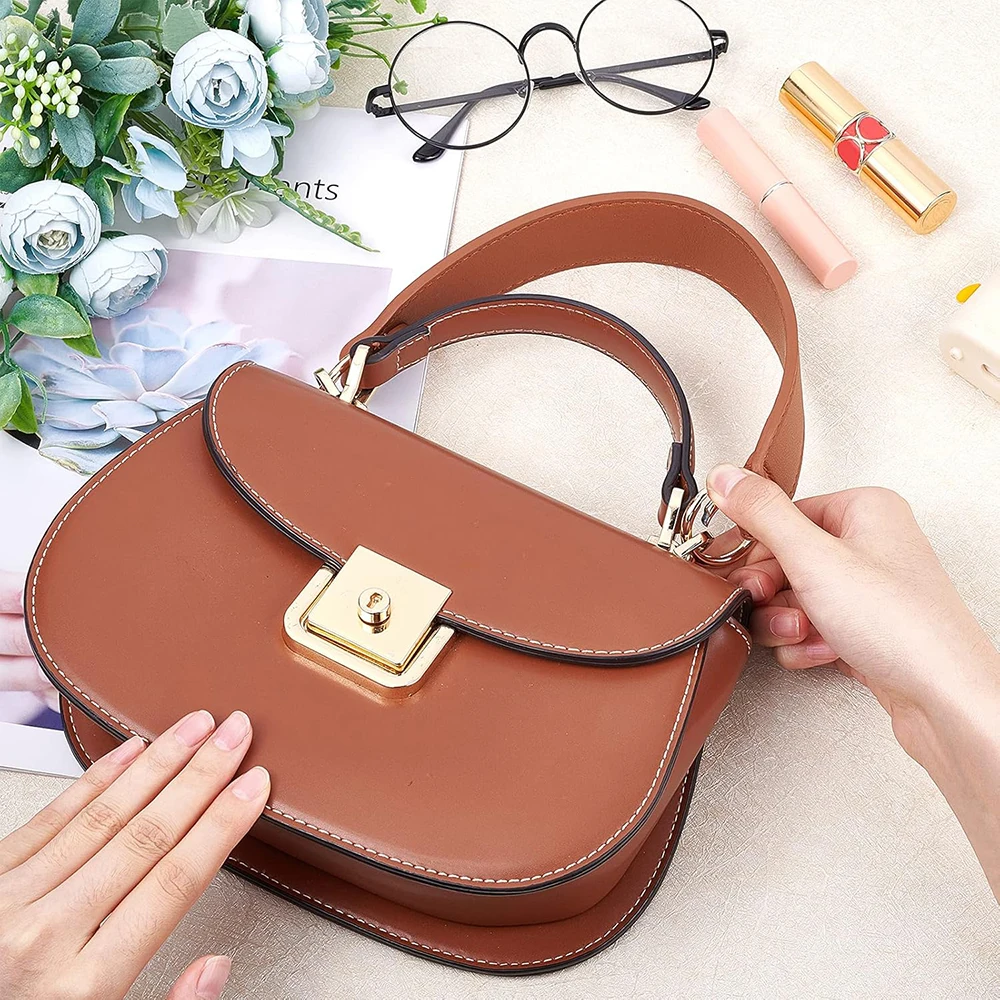 34 سنتيمتر قصيرة بولي PU محفظة جلدية مقبض استبدال حقيبة يد واسعة حقيبة كتف حزام مع مشبك الذهب ل حمل دلو أكياس الملحقات #6