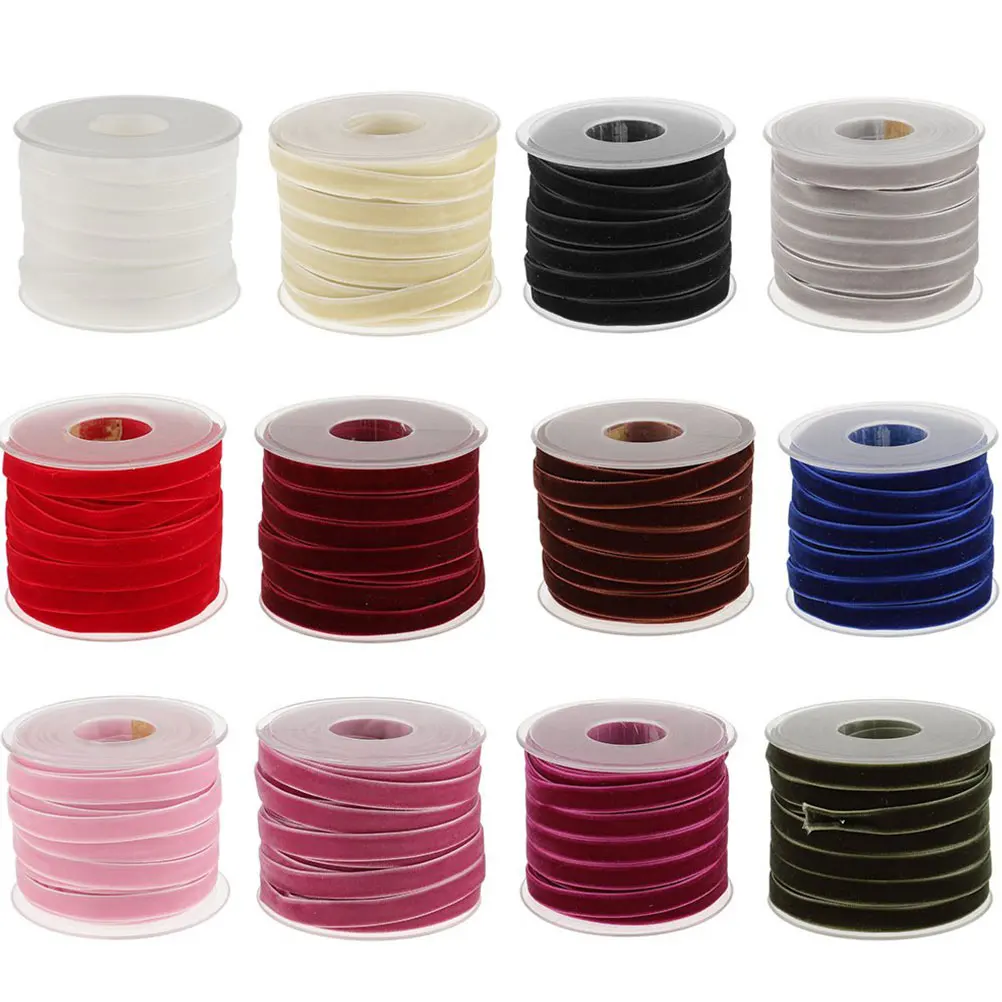 

1 Roll 20 Yards Ribbon Cloth Ribbon Accessories Gift Wrapping Band Flocking Ribbons Diy Decorative Strap For Wedding Party