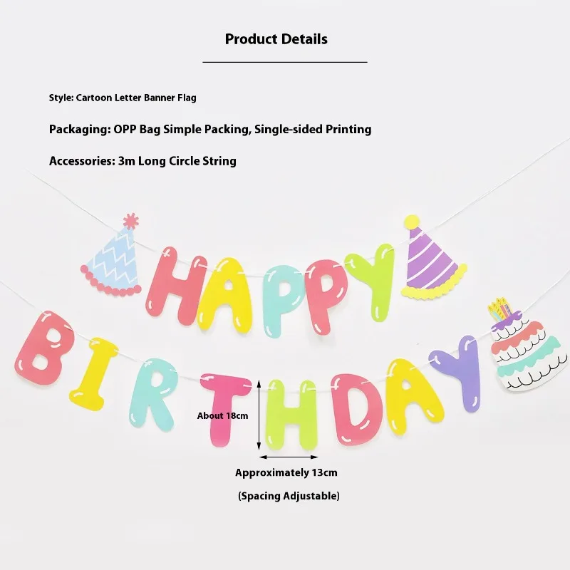 الملونة الأبجدية الرايات زينة حفلة عيد ميلاد سعيد احتفالي جارلاند اللافتات الاحتفال خلفية كابينة تصوير ديكور جديد