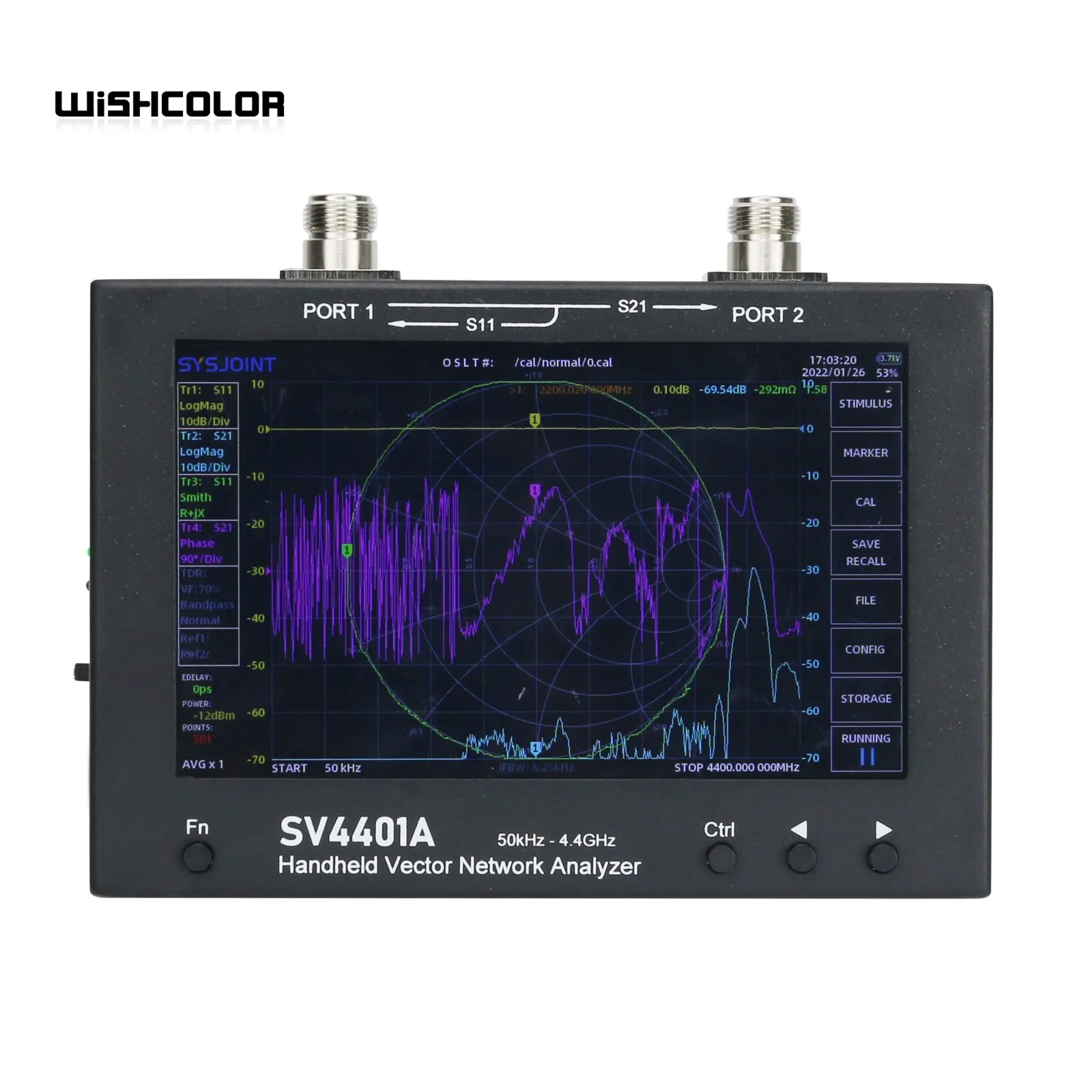 Hamgeek SV4401A 50KHz-4.4GHz VNA Analyzer Vector Network Analyzer 100DB Dynamic International Version