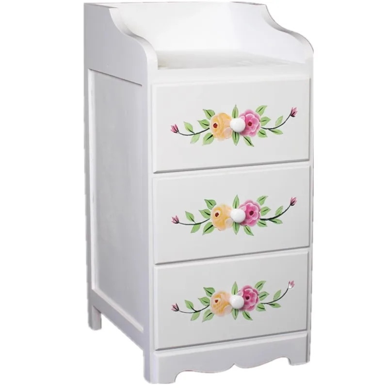 

Mini ultra-thin narrow bedside table, storage cabinet, small cabinet, European solid wood painted three or four chest cabinet, t