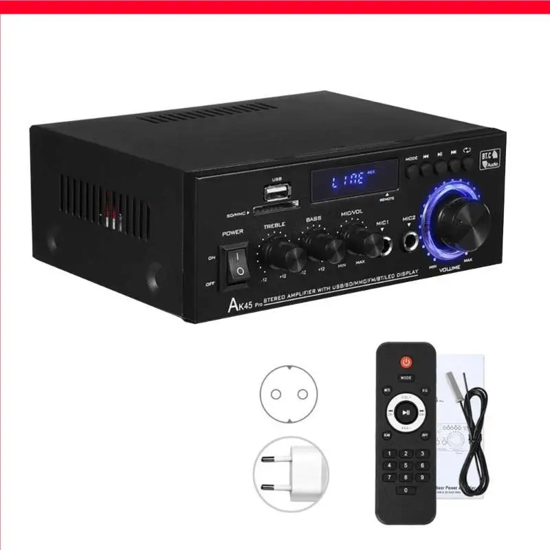 

D46B Highly Power 50W+50W Bluetooth-compatible Home Stereo Amplifier, 2Channel Stereo System for Theater,Karaoke USB Input