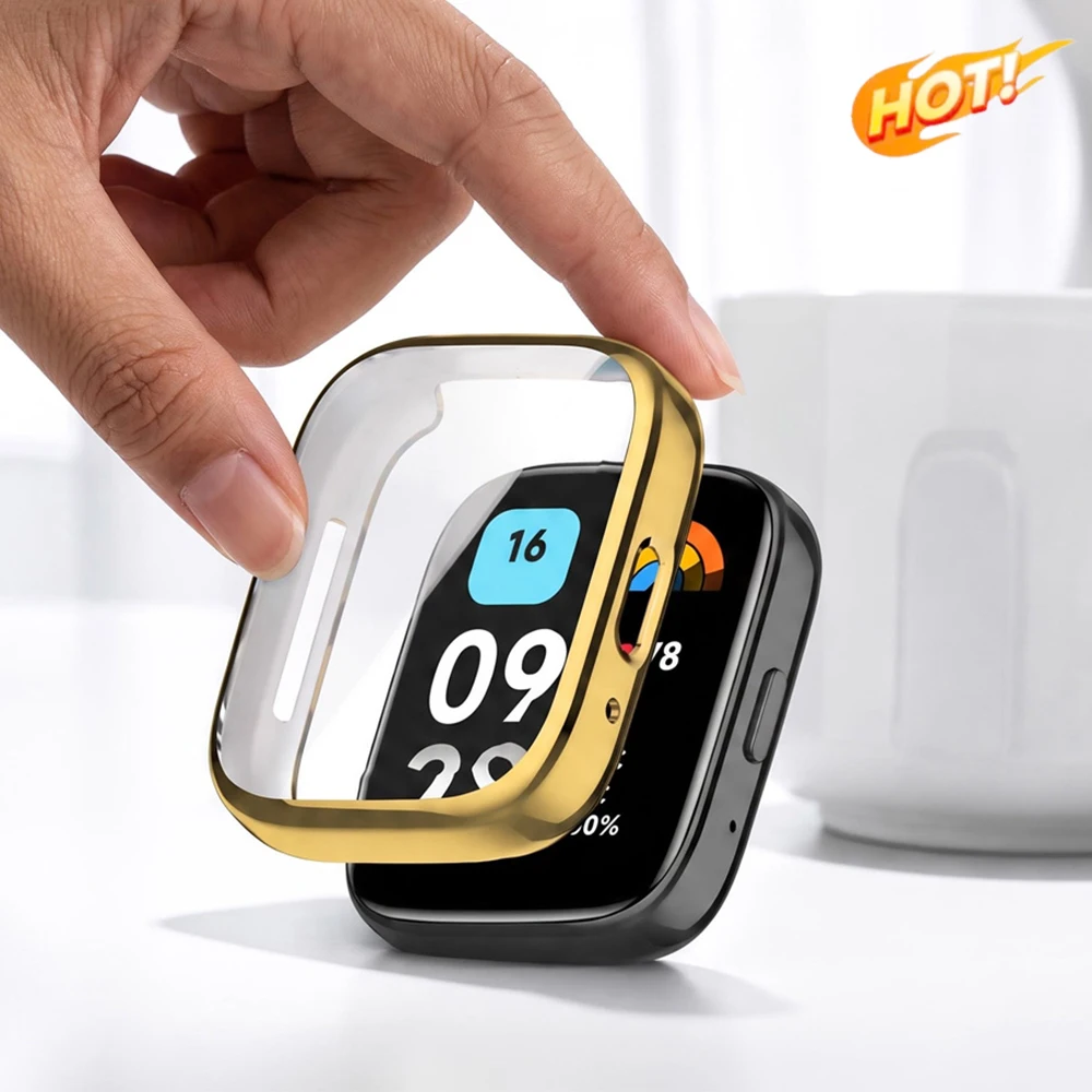 Weiche, vollständig schützende Schutzhülle aus TPU für die Redmi Watch 6 Active, inklusive Stoßschutz und Displayschutzfolie – Zubehör.
