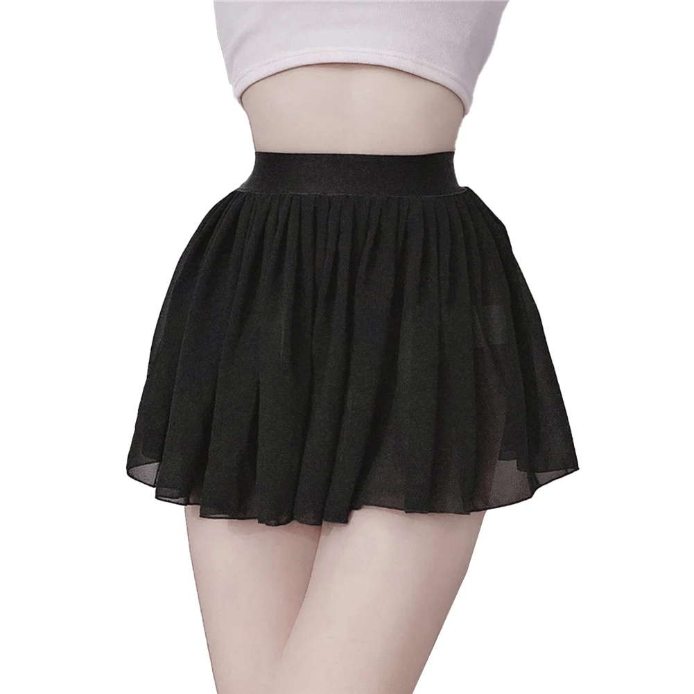 Dress Women\'s Skirt High Waist Polyester Sexy Sheer Lingerie A-line Club Free Size Short Skirts Skater Pleated