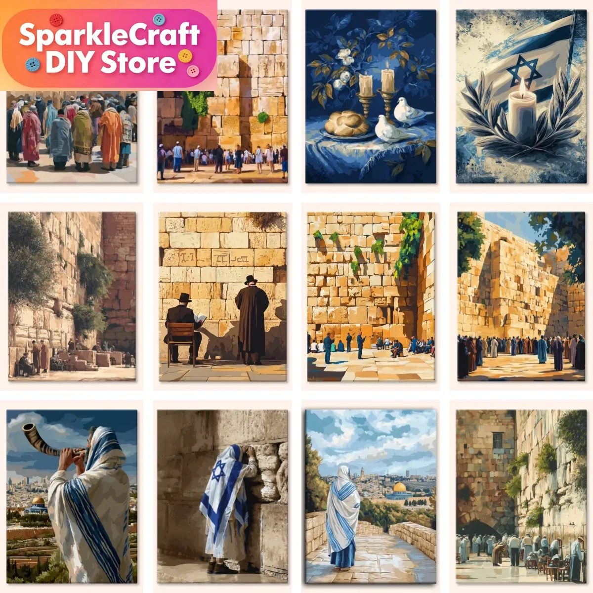 

1pc frameless Old City Israel Art Diamond Painting New Arrivals Western Wall Jerusalem DIY Full Cross Stitch Kit Mosaic Embroide