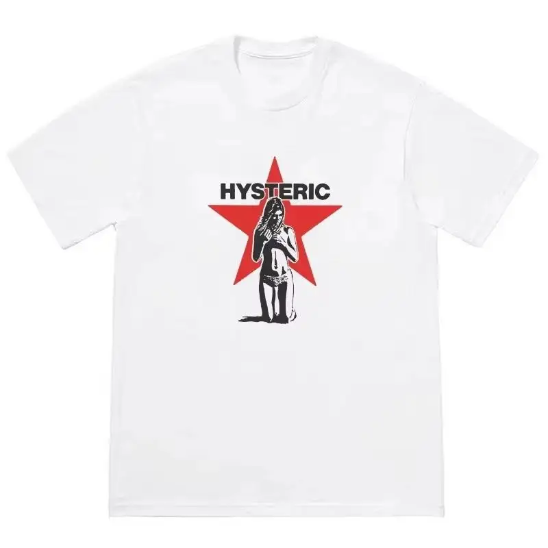 2026 Men T-shirt Niche High Quality Trend Short Sleeve Hysteric Glamour American Retro Tee Street Culture Tide Brand