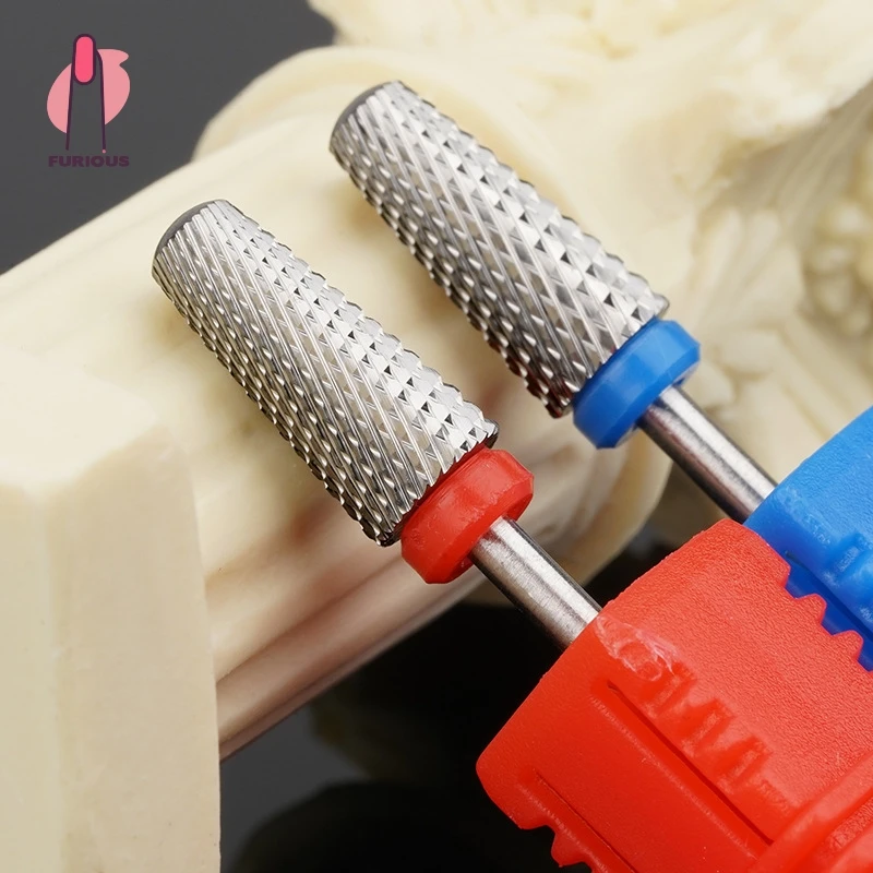 Veiligheid Tapered Tungsten Carbide Nail Boor Afgeronde Top Manicure Hoofd Twee-weg Draaien voor Elektrische Boormachines Nagels Accessoires