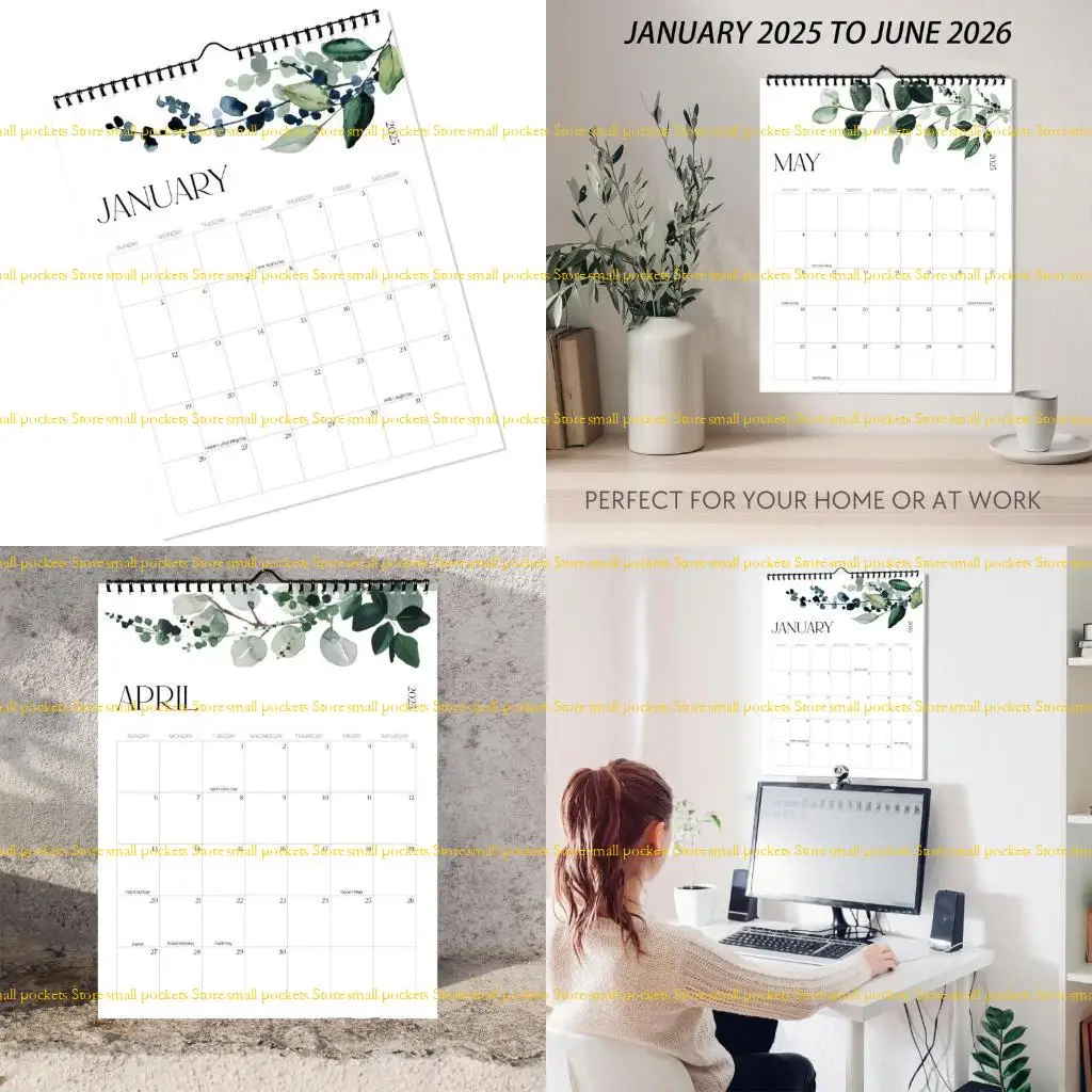 

R1WD 2026 Wall Calendar School Year Calendar Simple Weekly Planner 18 Monthly Hanging Calendar for Planning