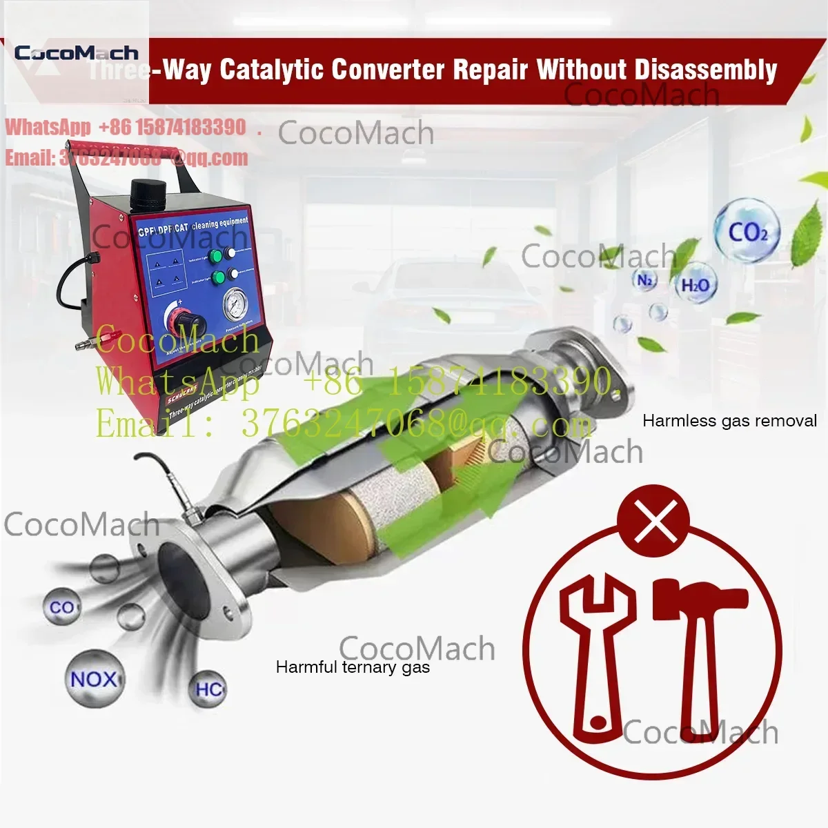 Schucars S-106 Three-Way Catalytic Foam Machine, Durable Iron Car Care Equipment for Catalytic System Deep Cleaning
