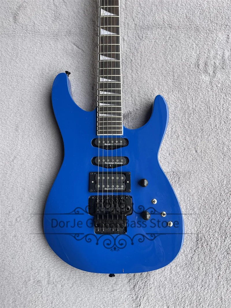 Blue Electric Guitar Jack Guitar Maple Set In Mahogany Body Tremolo Bridge SSH PIckups Mini Switch