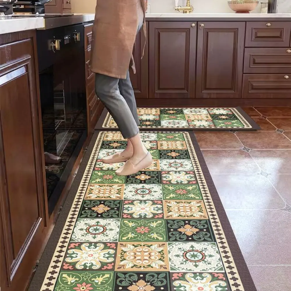 Modern Crystal Velvet Floor Rug Non Slip Kitchen Mat For Home Bathroom Bedroom Entrance Water Absorbent Area Carpet