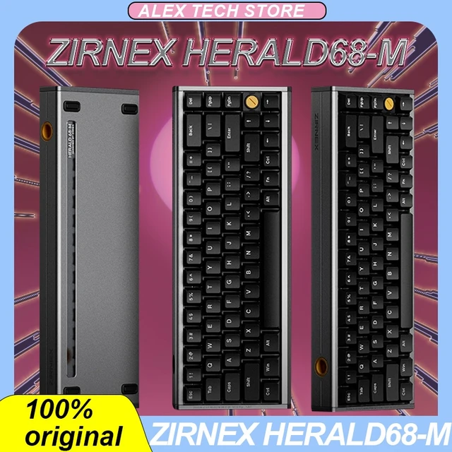 ZIRNEX-HERALD68-Mメカニカルゲーミングキーボード,アルミニウム合金,有線,磁気軸,rgb,低遅延,カスタムゲーミングキーボード,rt調整  - AliExpress