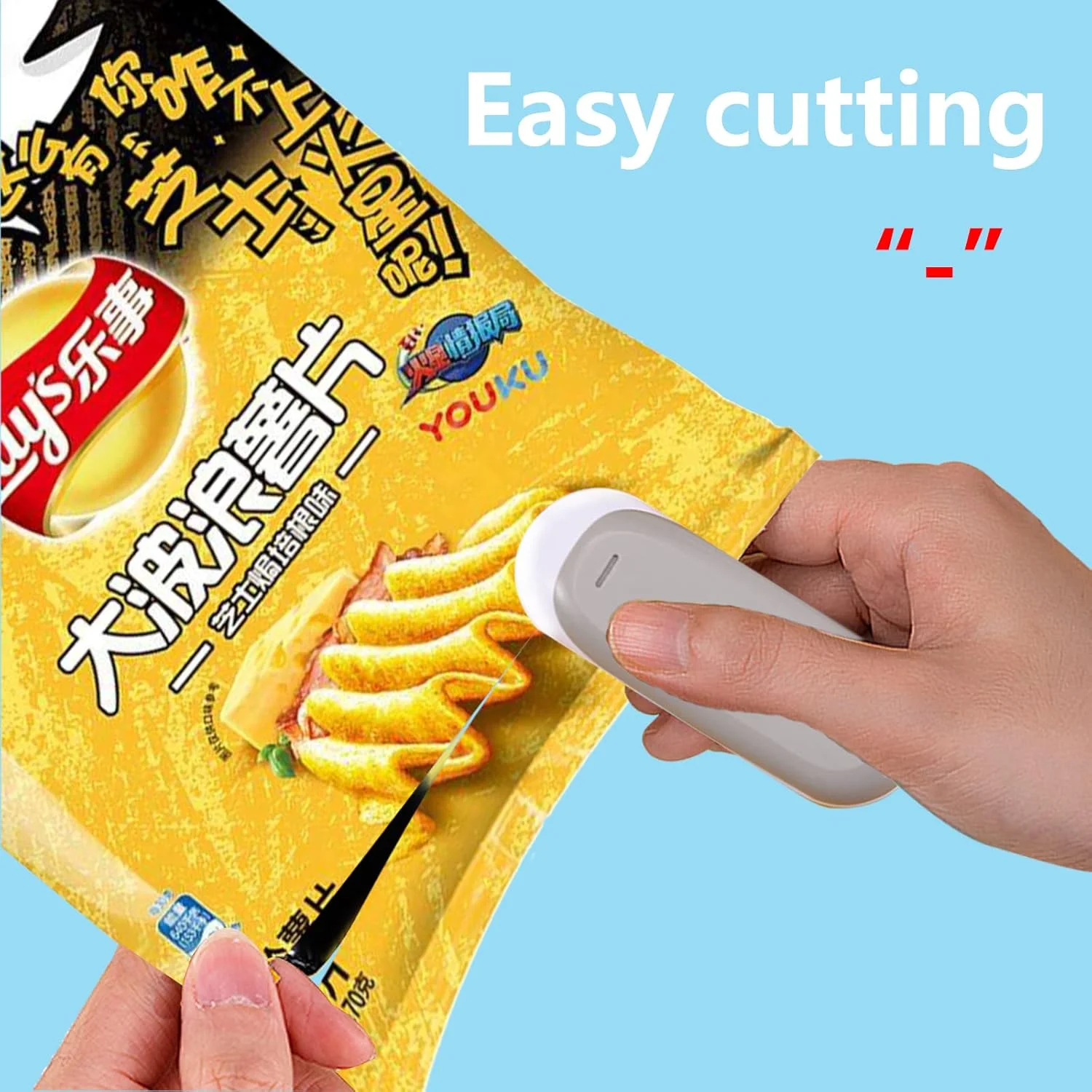 미니 백 실러, 2 in 1 칩 실러 히트 씰 및 컷 휴대용 미니 씰링 가정용 기계, 편리한 칩 백 실러, 휴대용