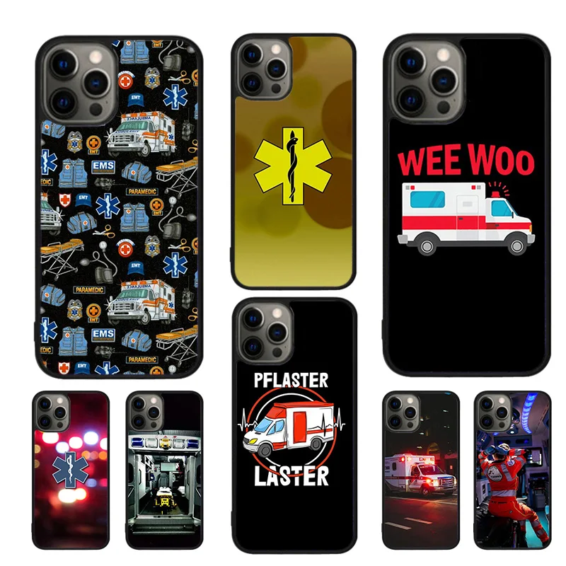 Paramedic Ambulans Celular Etui na smartfony iPhone 16 15 14 12 13 mini 11 Pro MAX 6S 7 8 Plus SE2020 Coque Fundas