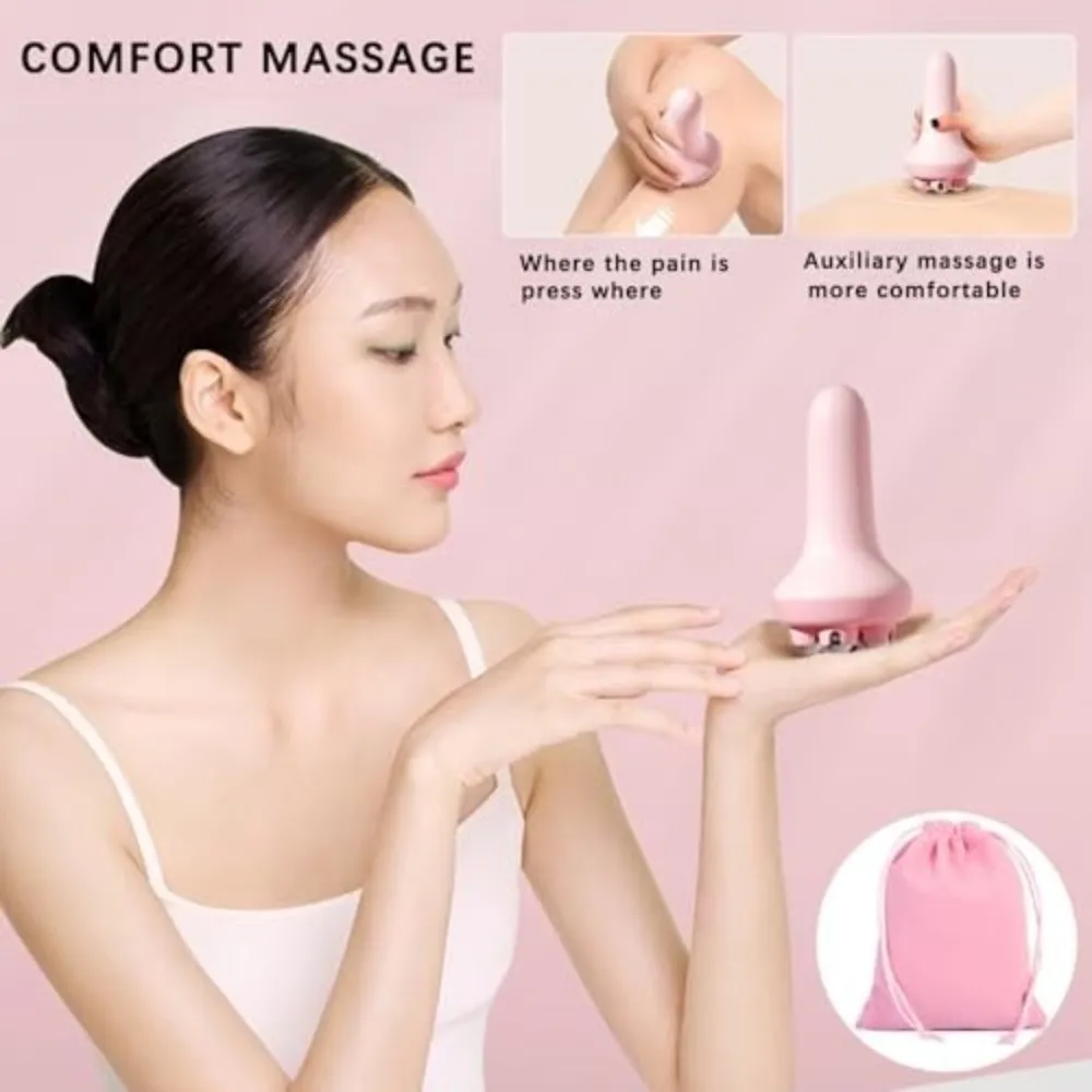 كرة تدليك محمولة بزاوية 360 درجة، تصميم محمول باليد، نمطين، أسطوانة تدليك ليمفاوي، مريحة ومحمولة