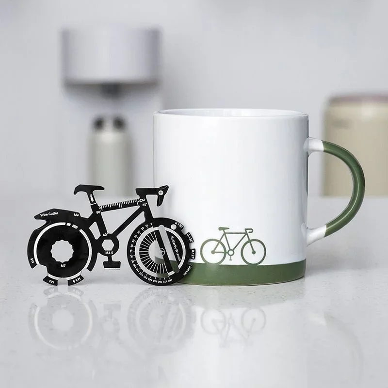 Ceramic Coffee Mug Bicycle Multitool Cup Cycling Tool Bike Repair Kit Drinkware Creative Birthday Gift For Men Dad Cyclist