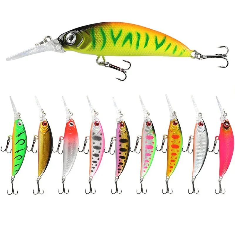 1PCS Laser Minnow Fishing Lure 50mm 6g pesca hooks wobbler fishing tackle crankbait artificial hard bait swimbait Perch bait