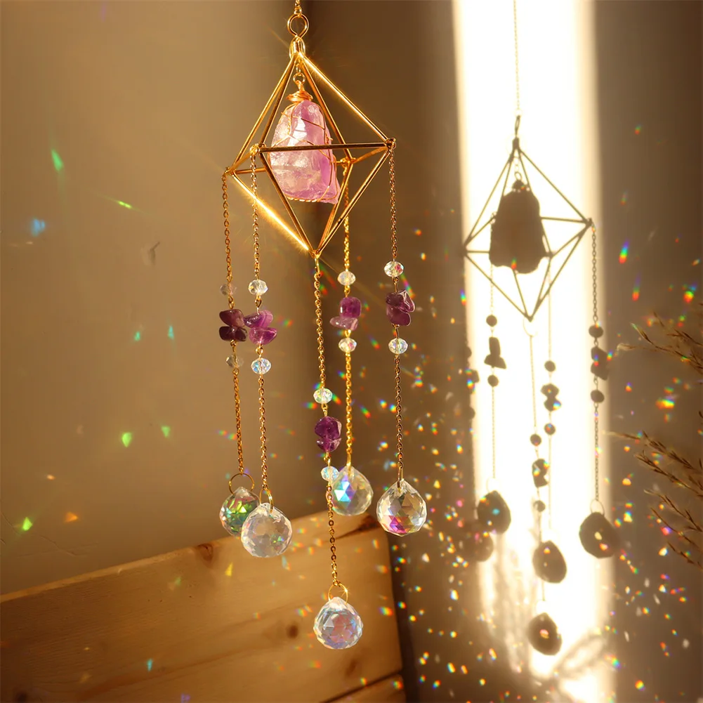 Hanging Sun Catcher Creative Rainbow Maker Ornament Versatile Sun Catcher Wind Chime for Wedding Decoration