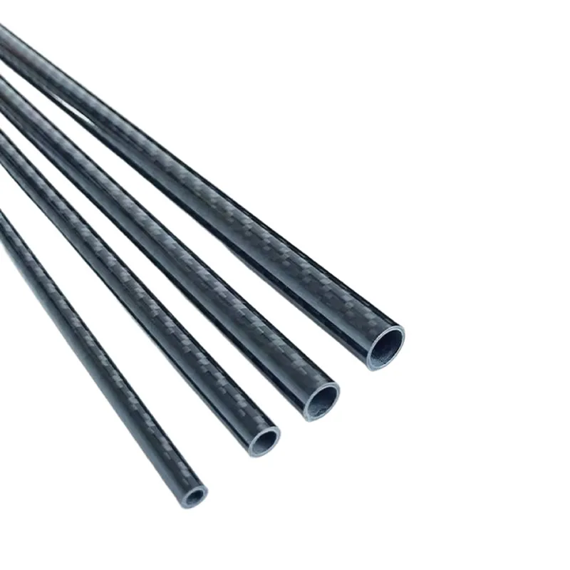 3K Carbon Fiber Tube Pipe OD 4 5 6 7 8 9 10mm Length 500mm Lightweight High Strength for Drone Parts DIY Usage