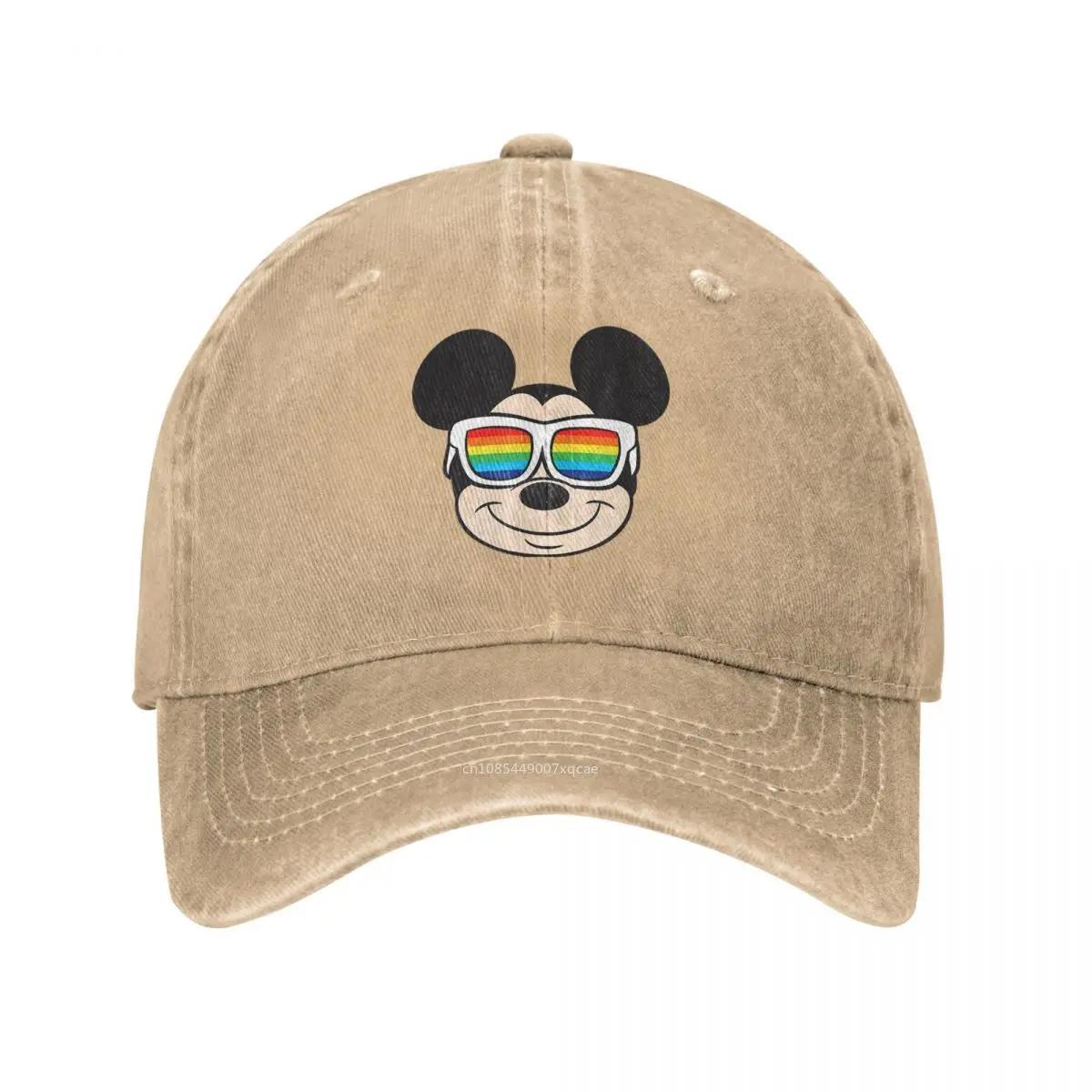 Mickey Mouse Unisex Baseball Cap Regenbogen Sonnenbrille Distressed Denim Caps Hut Vintage Outdoor-Aktivitäten Geschenk Snapback Hut