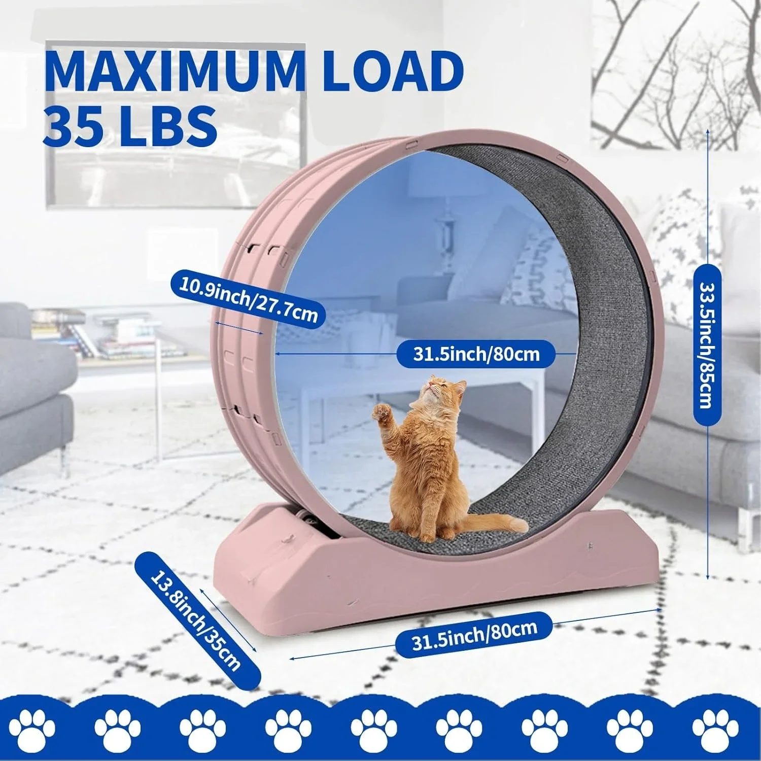 

Cat Wheels for Indoor,Treadmill Wheel Exerciser with Carpeted Runway, Cat Wheel for Fitness Weight.