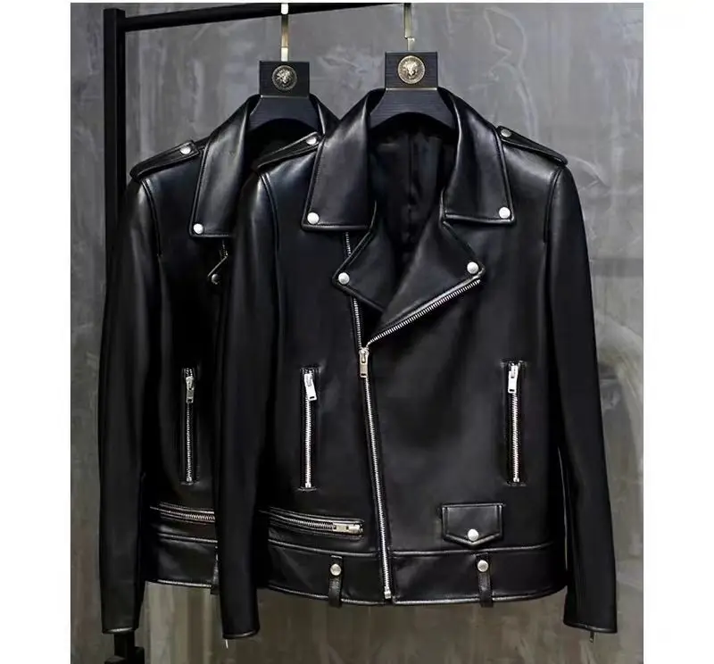 2024 New Autumn Women Faux PU Leather Jacket Casual Lapel Long-sleeve Zipper Outwear Female Motorcycle Streetwear Coat