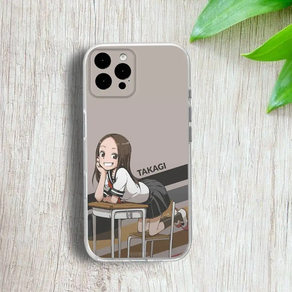 Casing HP KarakaiS Jozu no Takagi San untuk iPhone 17,16,15,14,13,12,11 Pro,Max,Plus,X,XS,XR,SE4,E Mini, Cover Transparan Lembut