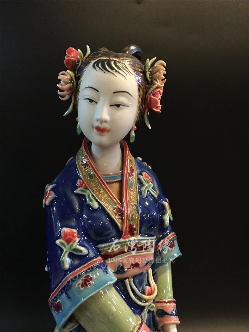 Shiwan ceramic lady creative ornaments ceramic ornaments tv cabinet study room ornaments classical chinese style beauty ornament