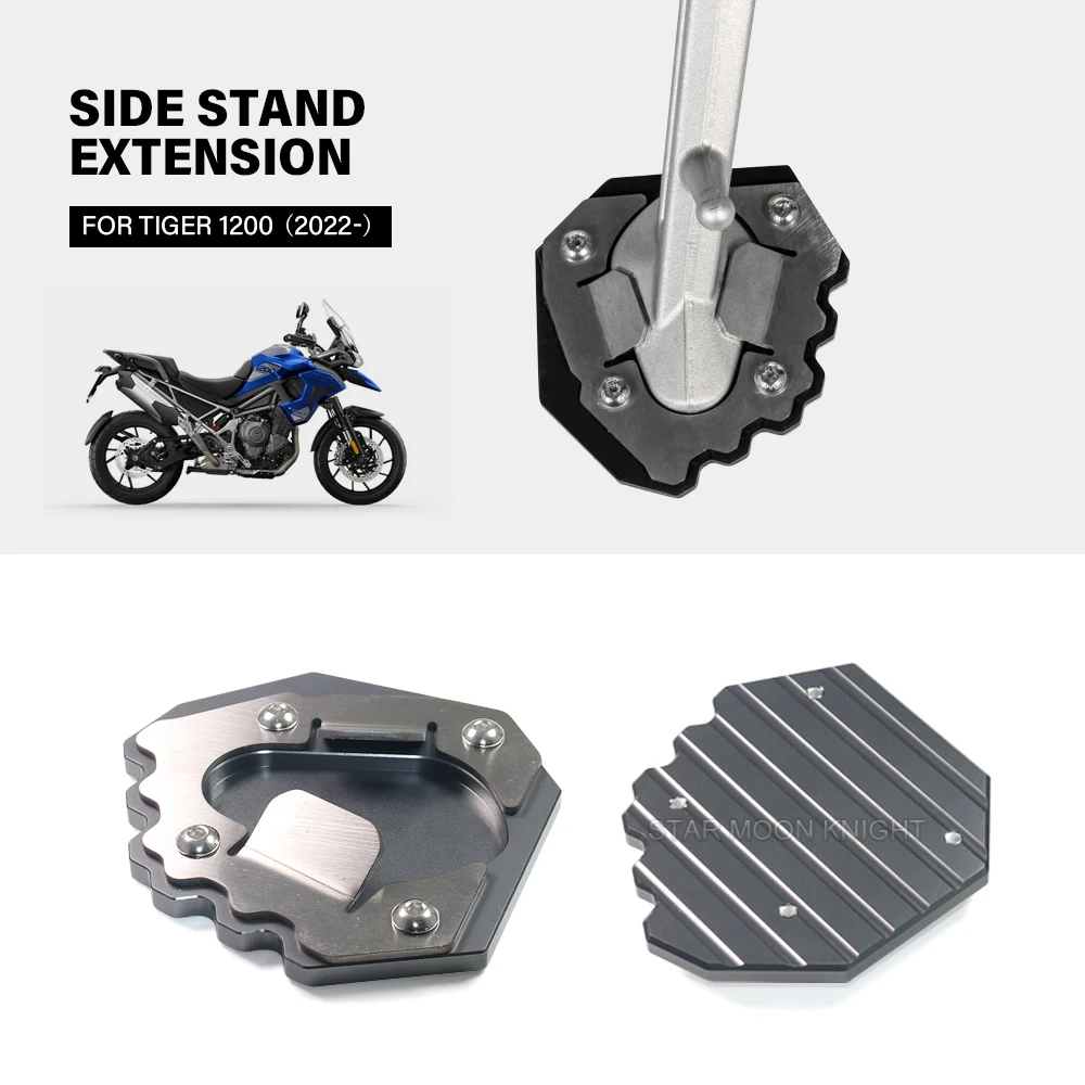 Motorcycle Side Stand Enlarge Extension For Tiger1200 Tiger 1200 2022- Accessories Kickstand Foot Pad Support Stainless Steel